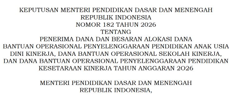 SDN 2 Duda Timur Kembali Masuk Daftar Sekolah Kinerja Terbaik Penerima BOS Kinerja 2026